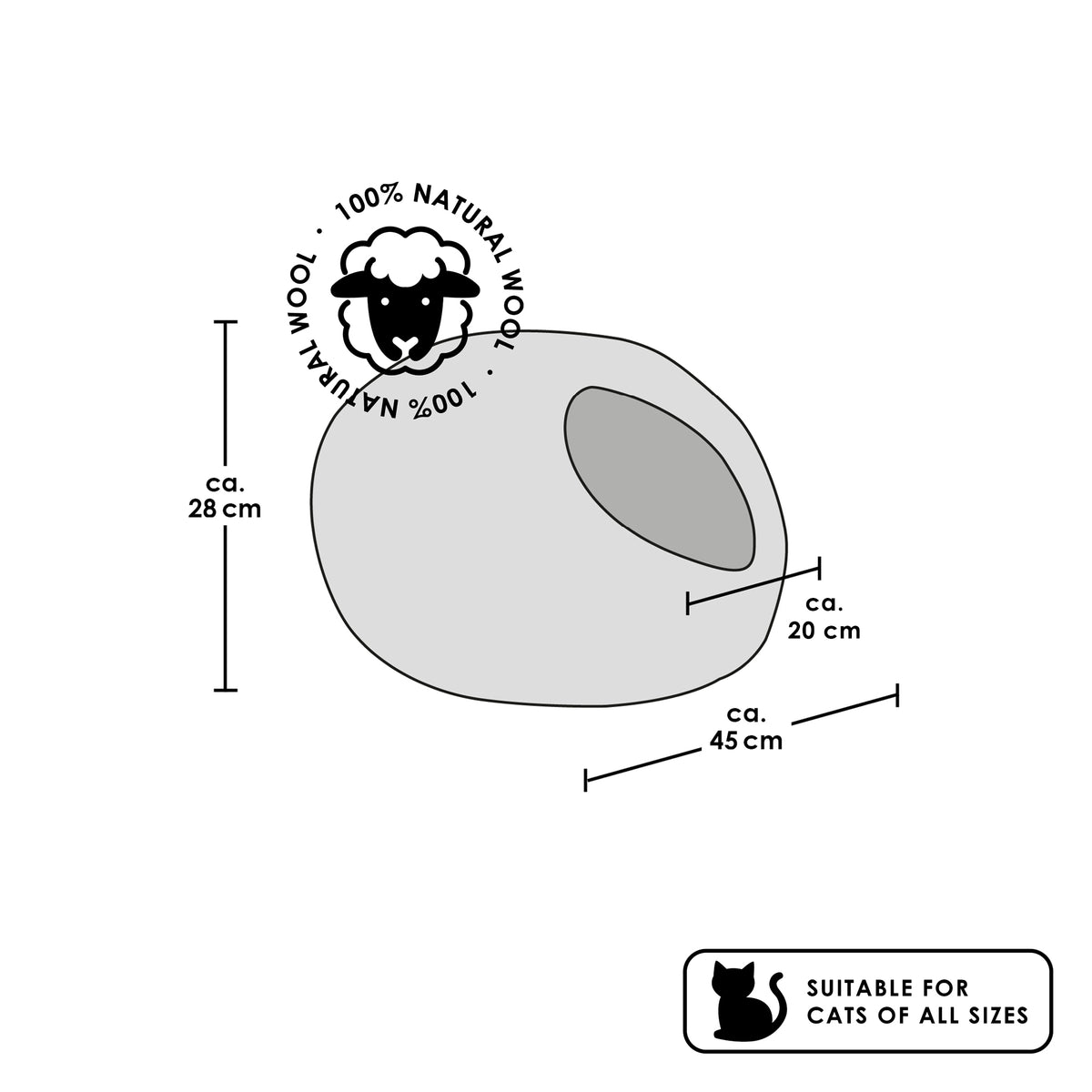 PEBBLE cuccia di feltro per gatti