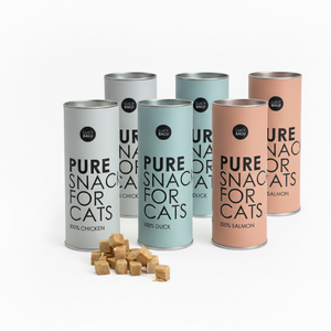 PURE Katzensnacks 6er Bundle – Dosen in den Sorten Huhn, Ente und Lachs
