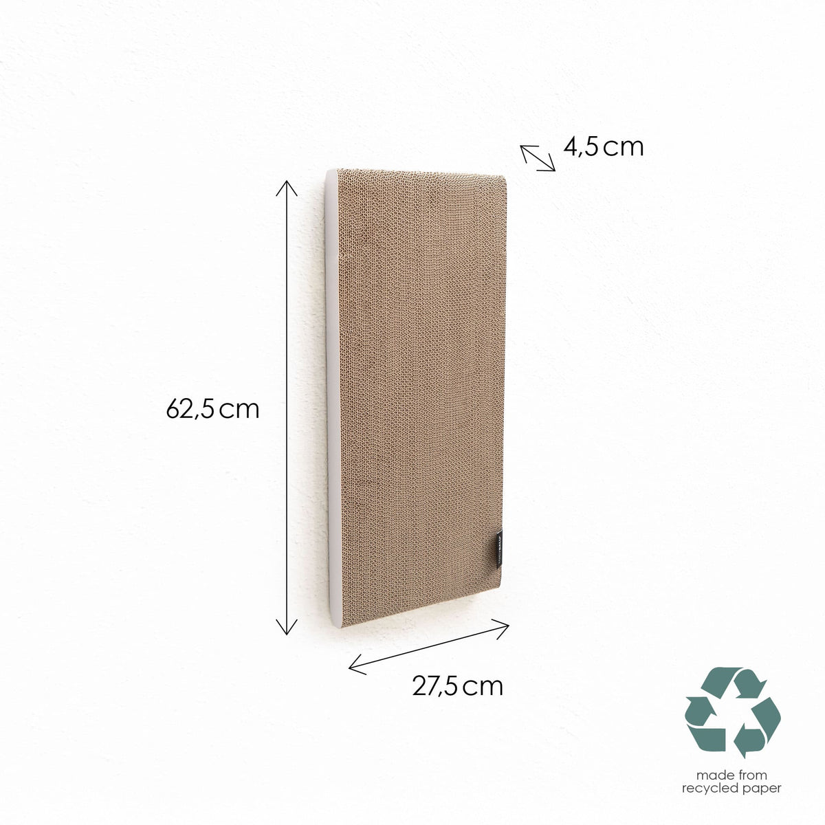 Dimensioni tavola da grattare SCRATCHPAPER: 62,5 x 27,5 x 4,5 cm, in carta riciclata