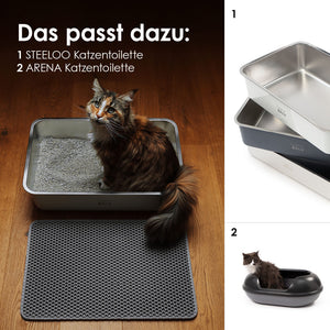 LOOMAT Streumatte in Anthrazit – passend dazu: STEELOO Katzentoilette und ARENA Katzentoilette