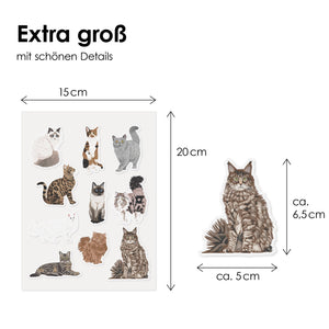 Adesivi in feltro STICKY CATS, extra large con motivi di gatti dettagliati