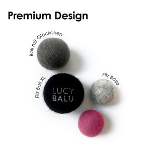 Palline di feltro JOY BAG set da 4 – pallina con campanellino, pallina di feltro XL e palline di feltro
