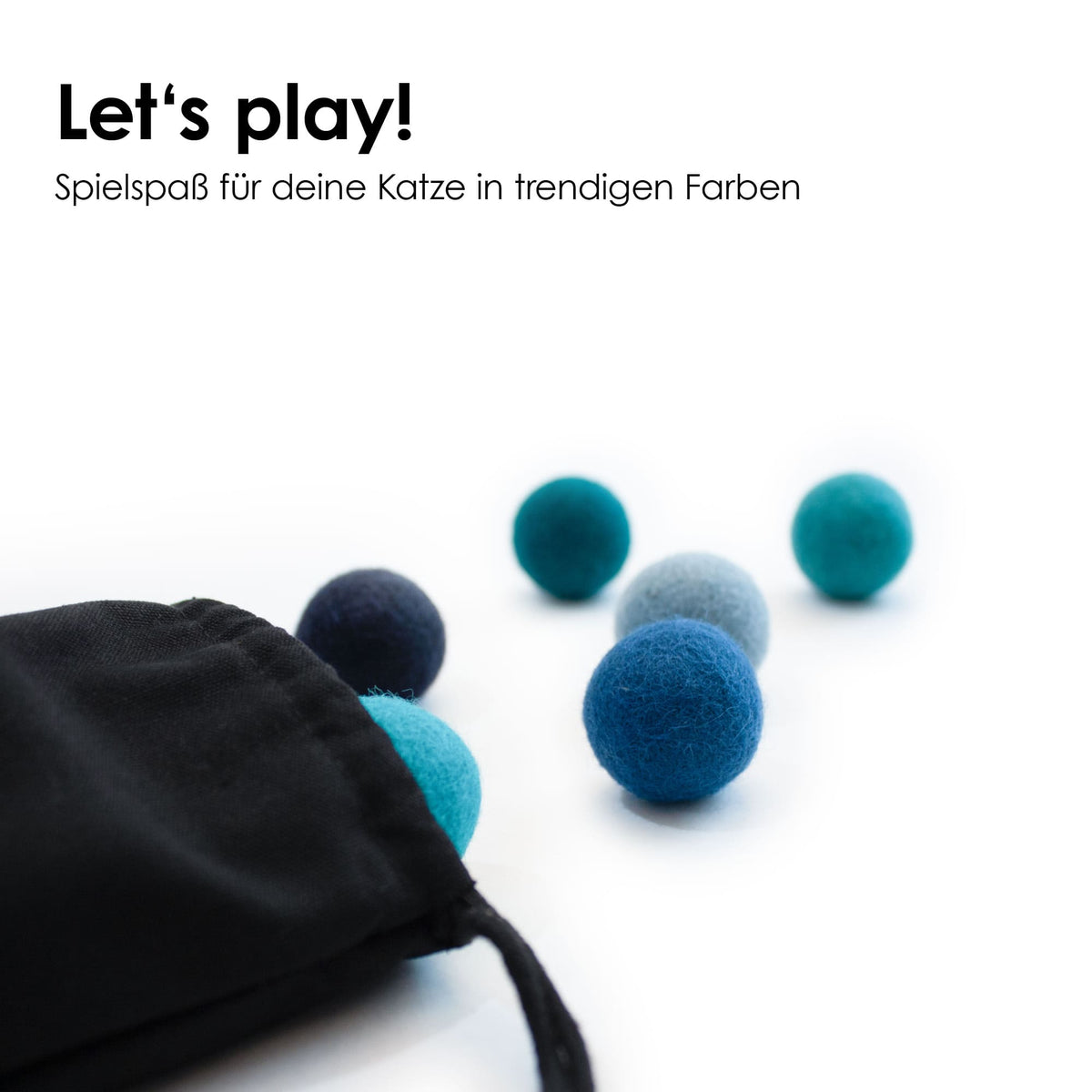 Palline di feltro OCEAN VIBES con sacchetto in tessuto LucyBalu – let's play!