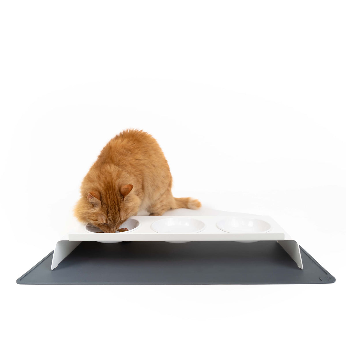 SQUARE Tapis de bol pour chats en silicone | rectangulaire