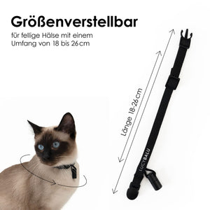 Collare per gatti regolabile in nylon – ideale per una circonferenza del collo da 18 a 26 cm.