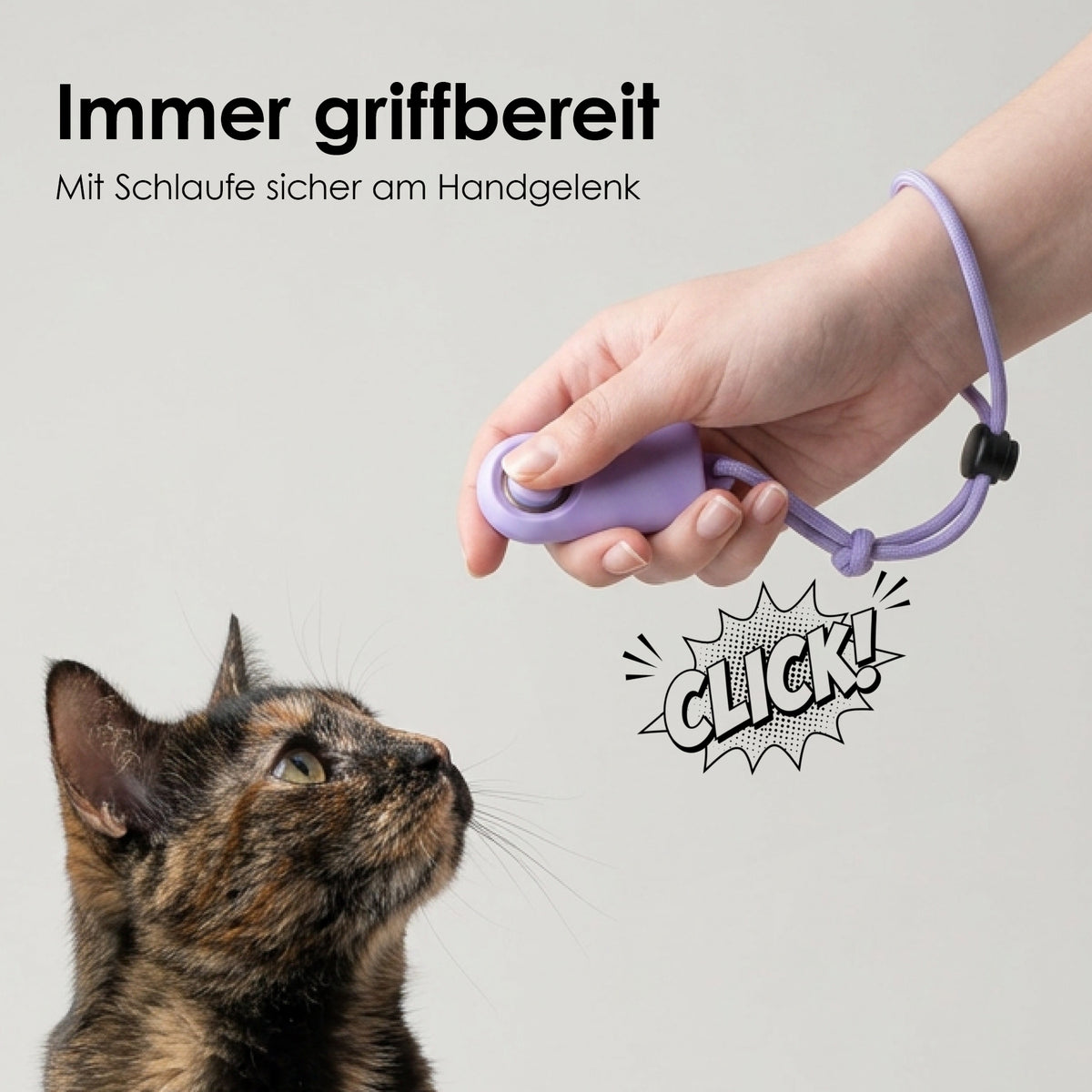 CLICKER Trainings-Klicker mit Schlaufe am Handgelenk – immer griffbereit