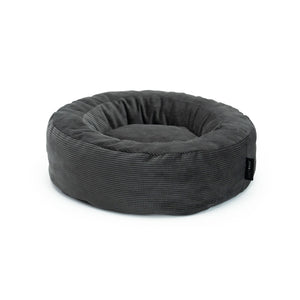 NEST Katzenbett in Anthrazit, Produktansicht des runden Cordbetts ohne Katze