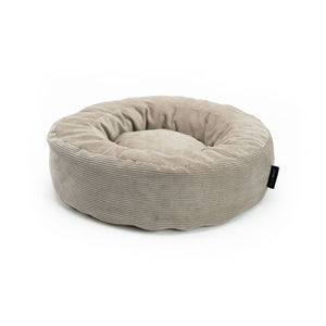 NEST Katzenbett in Sand, Produktansicht des runden Cordbetts ohne Katze
