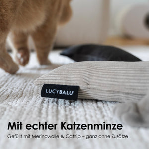 KICK BUNNY Kissen aus Cord mit Katzenminze und Merinowolle für Katzen