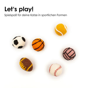 SUPER BALLS Filzbälle in sportlichen Formen: Fußball, Basketball, Tennisball, Volleyball und Football