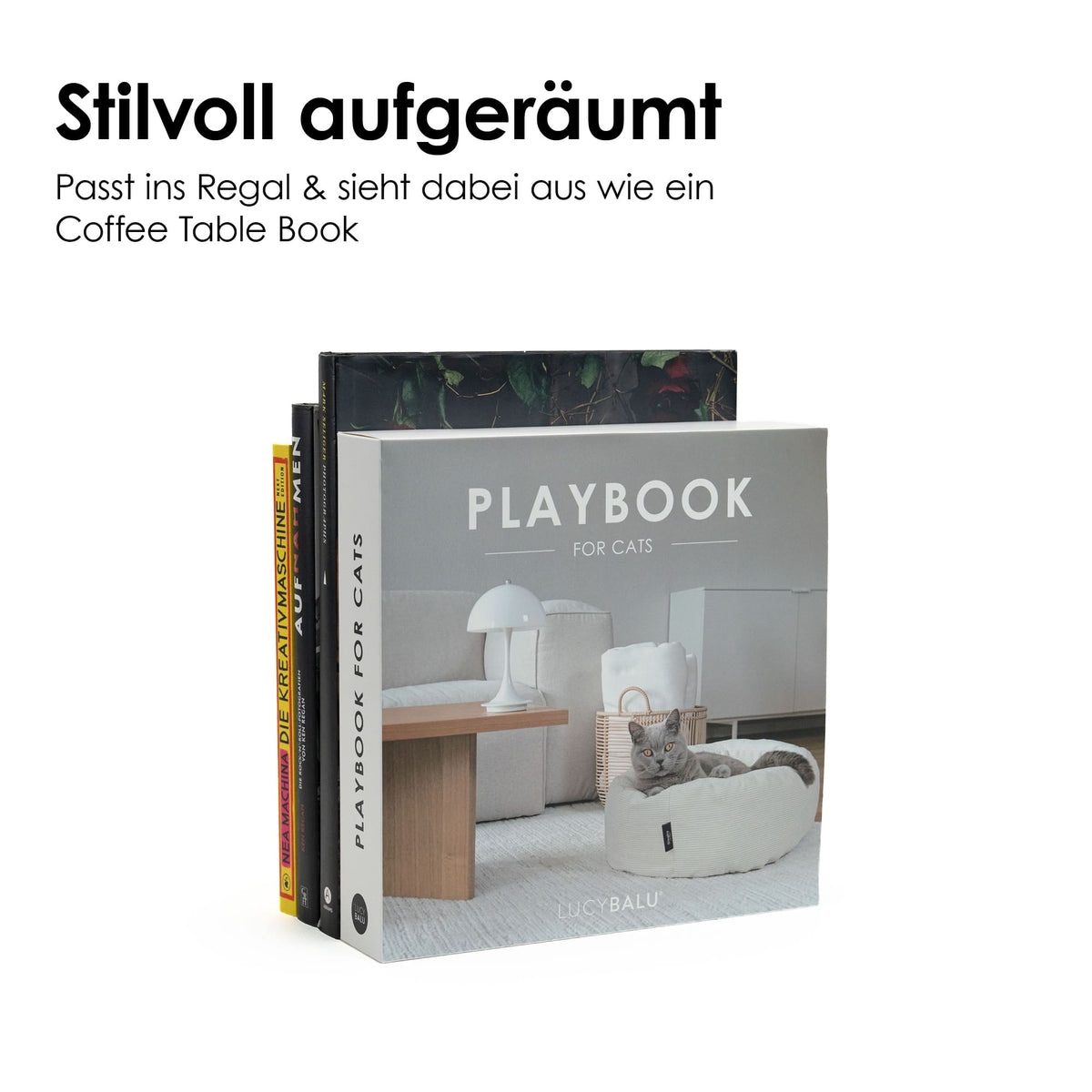 PLAYBOOK Cover als Beispiel, wie es im Bücherregal steht