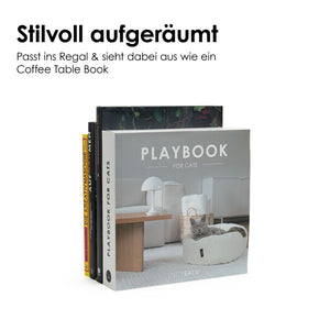 PLAYBOOK Cover als Beispiel, wie es im Bücherregal steht