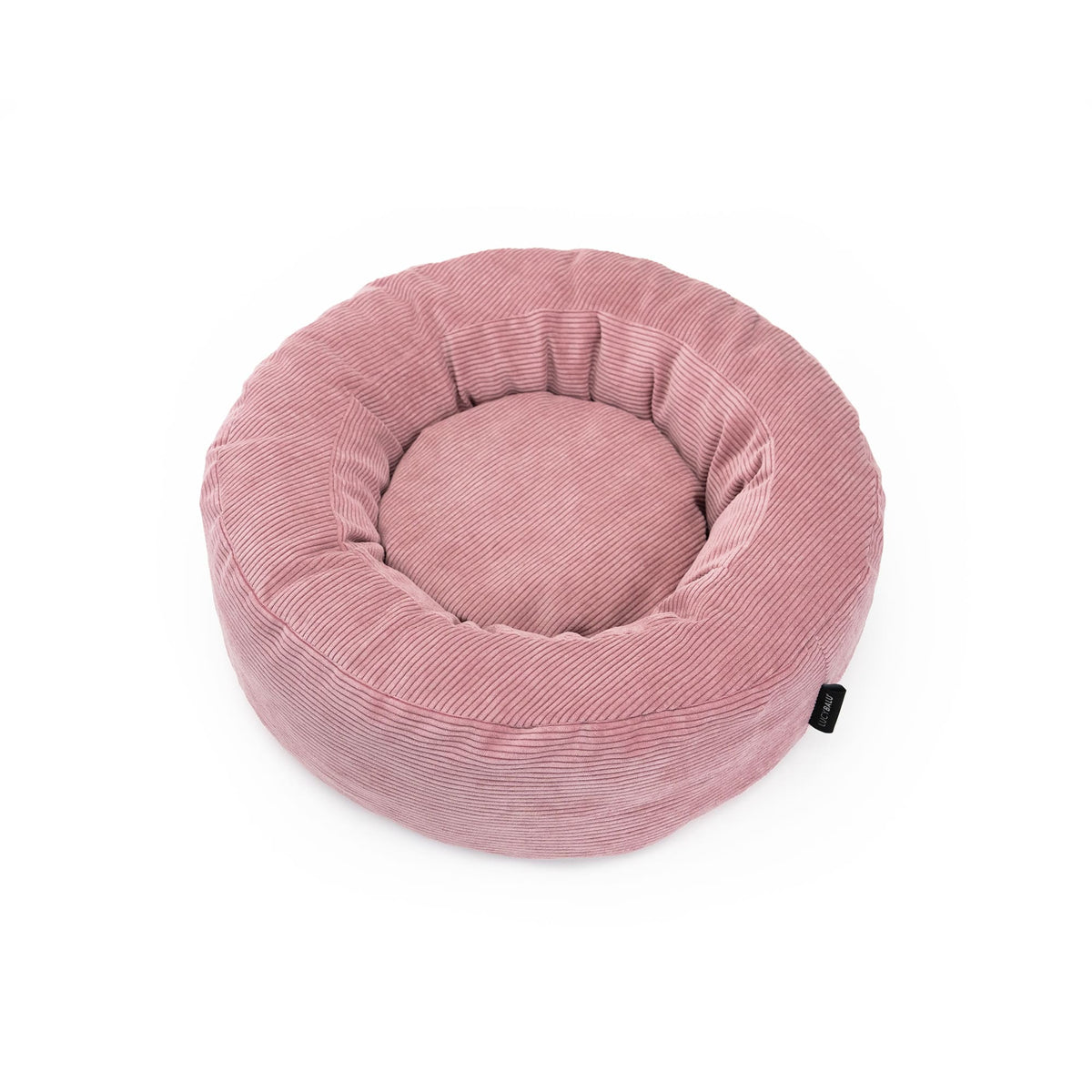 NEST Katzenbett in Rosa, Vogelperspektive auf das runde Cord-Katzenbett