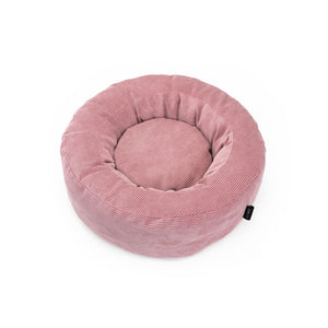 NEST Katzenbett in Rosa, Vogelperspektive auf das runde Cord-Katzenbett