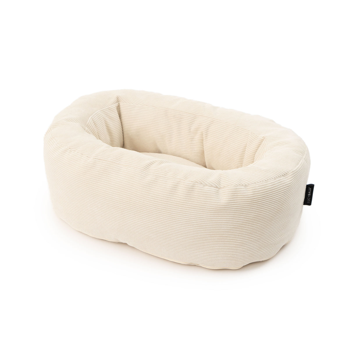 Cuccia per gatti DINGHY in bianco crema, vista prodotto isolata