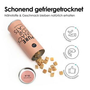 PURE Katzensnack Lachs – schonend gefriergetrocknet, 100% Fisch