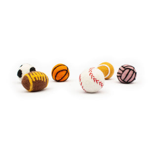 SUPER BALLS Filzbälle: Fußball, Football, Basketball, Baseball, Tennisball und Volleyball