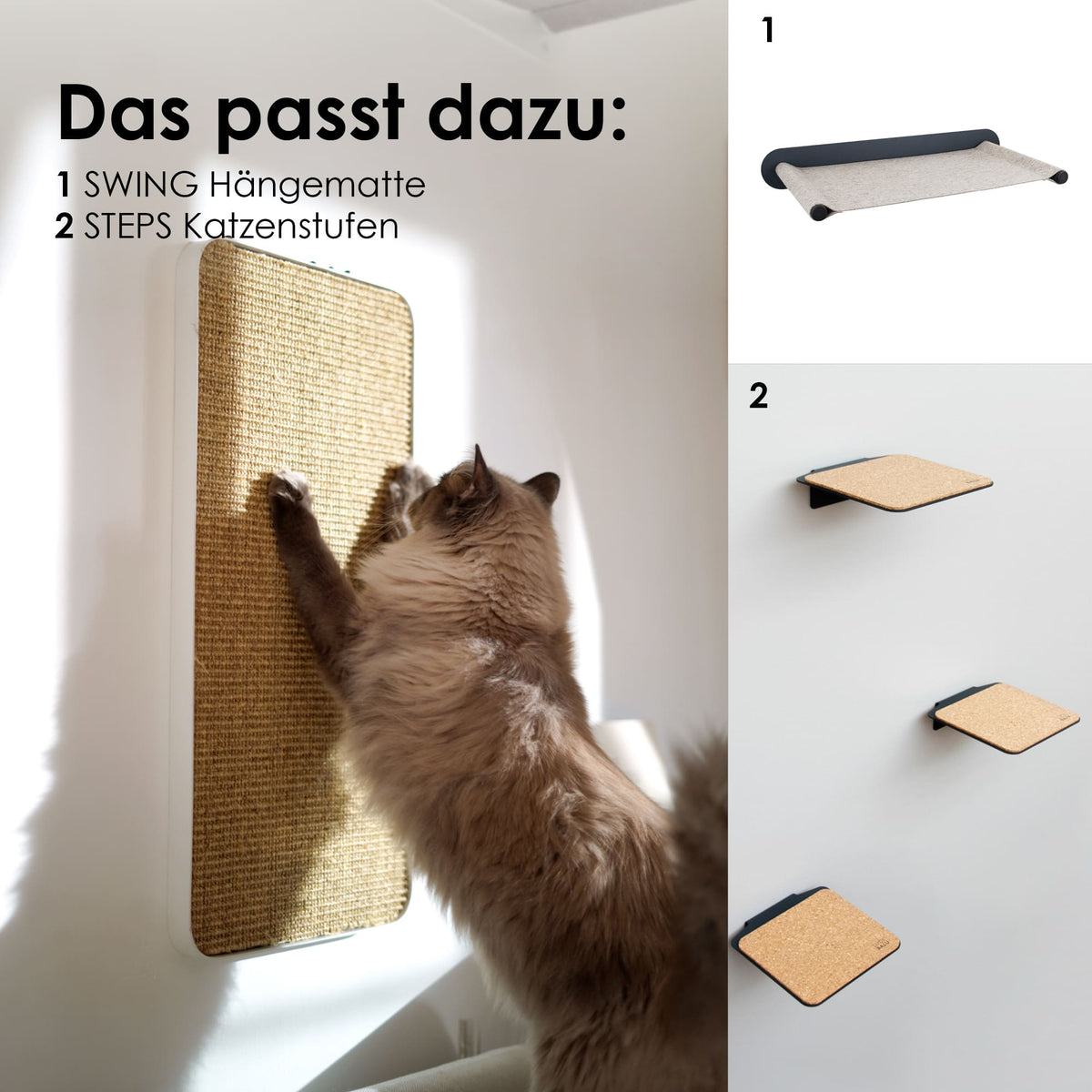 Escalier pour chat, hamac pour chat assortis à la planche à griffer