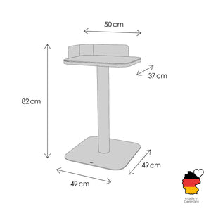 Dimensioni tiragraffi PLATEAU: 50 x 37 x 82 cm, base 49 x 49 cm, made in Germany