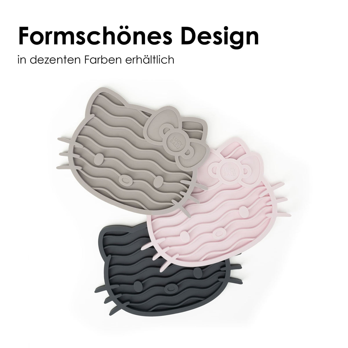 ZENCAT Schleckmatten - Hello Kitty Edition in Taupe, Rosé und Anthrazit