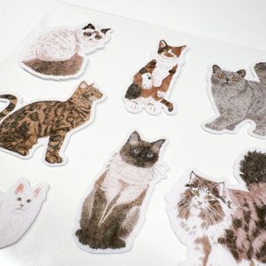 Set di adesivi in feltro STICKY CATS con 10 motivi di gatti