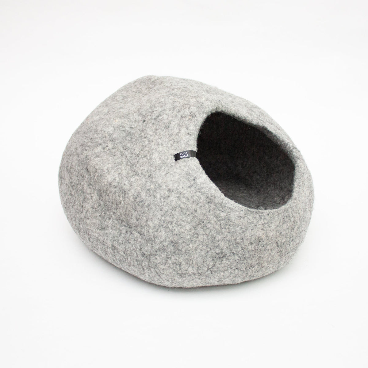 Grotte pour chat en feutre gris clair