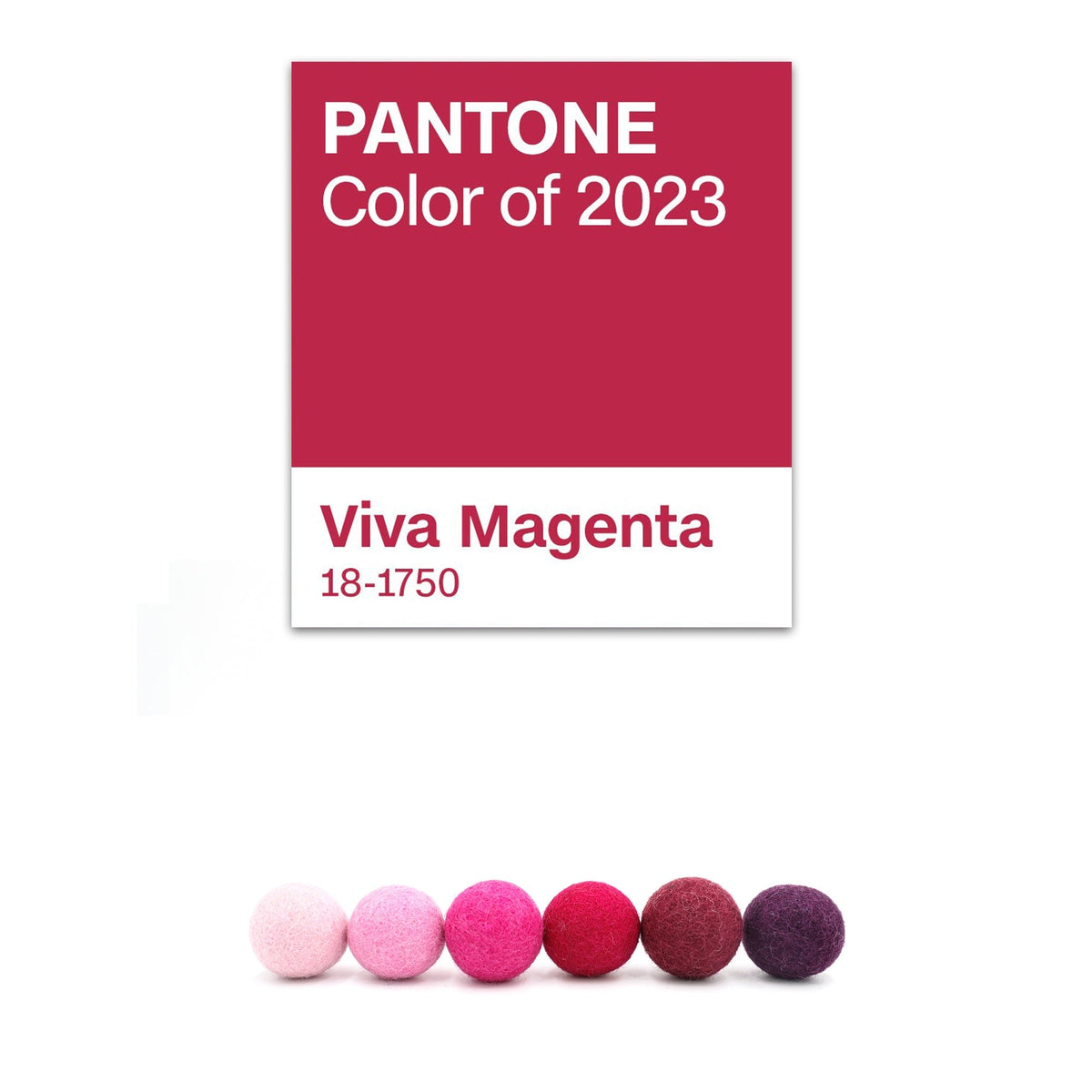 Palline di feltro MAGIC MAGENTA – Pantone Color of 2023 Viva Magenta
