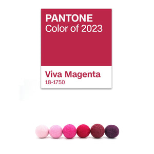Palline di feltro MAGIC MAGENTA – Pantone Color of 2023 Viva Magenta
