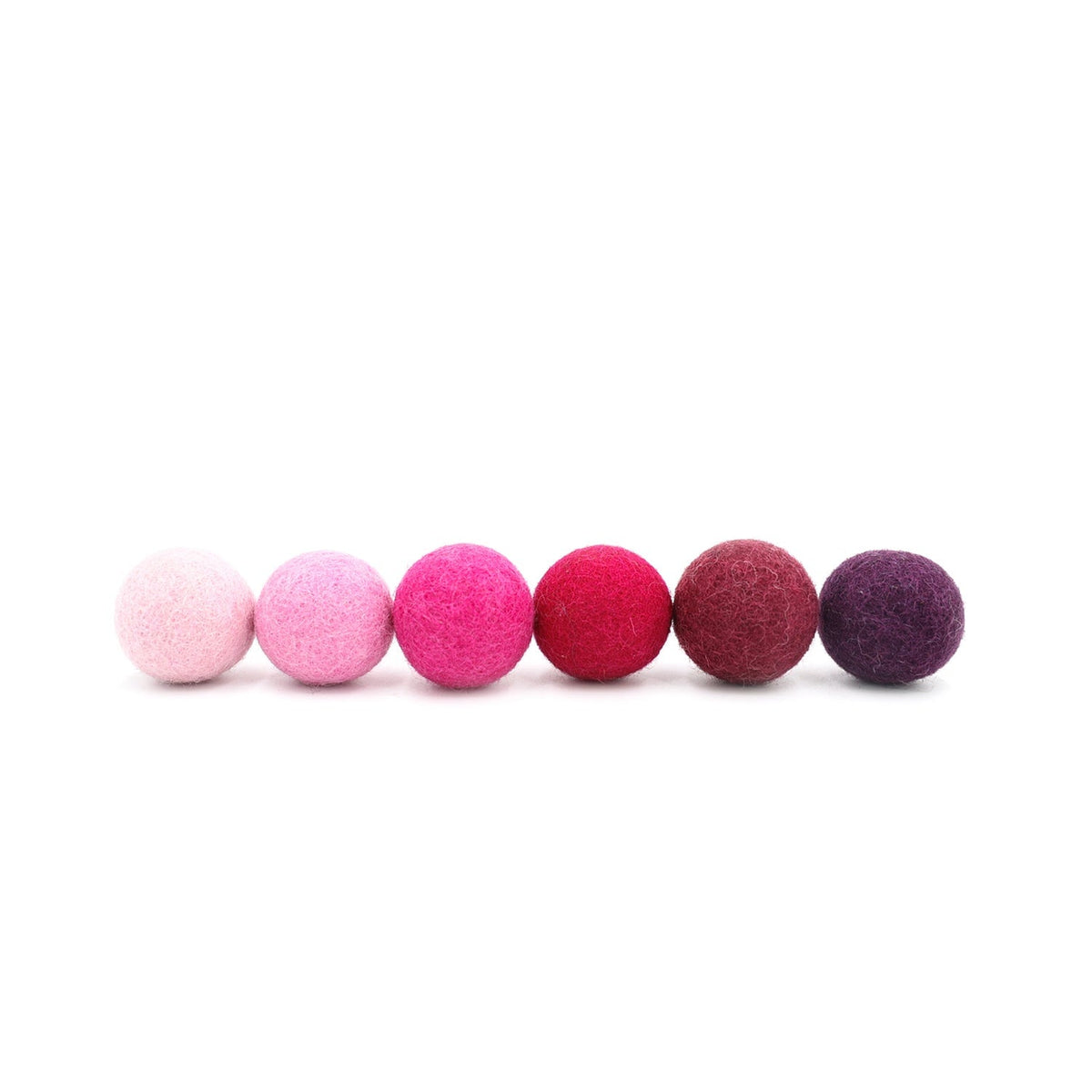 Palline di feltro MAGIC MAGENTA in sei tonalità rosa e viola